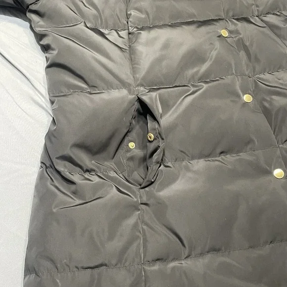 Women's COLE HAAN Signature Black Down 32" Long‎ Quilted Puffer Jacket Size XL - Picture 8 of 12